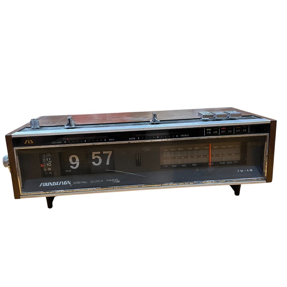Vintage SounDesign Model 3483 Flip Clock AM/FM Radio 1970s Clock Not Working